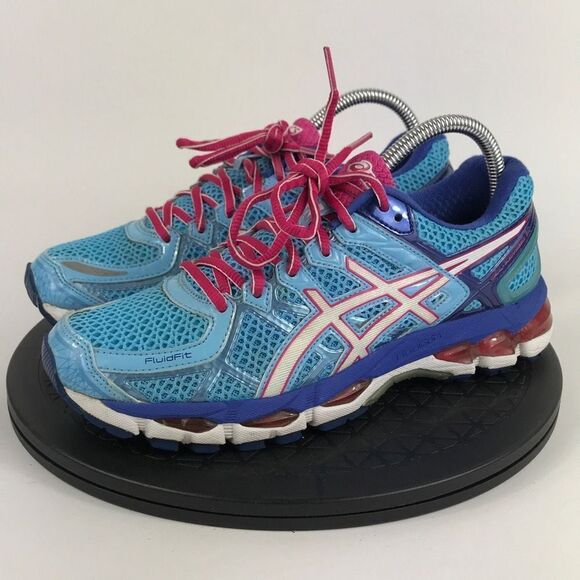 Asics Shoes - Asics Gel-Kayano 21 Blue/Pink Athletic Running Shoes T4H7N Women’s Size 8